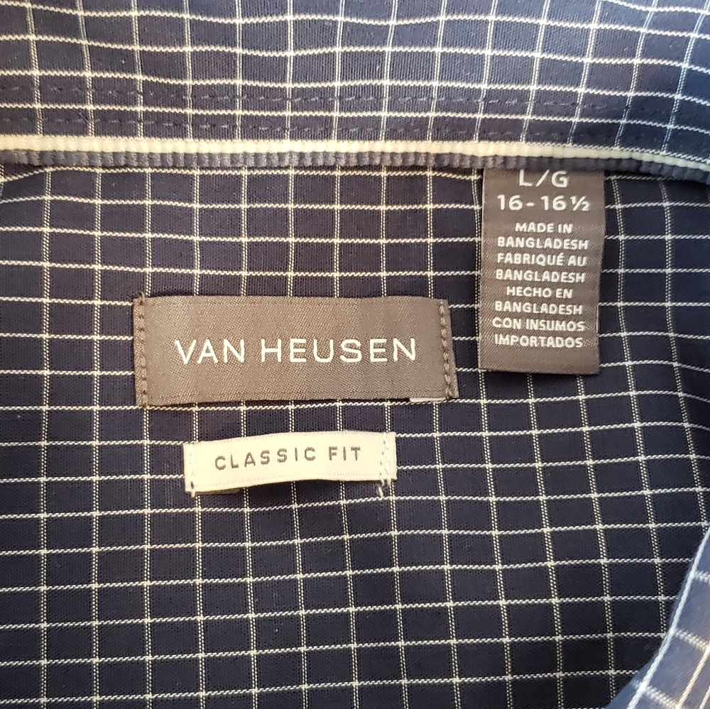 *SOLD* Van Heusen Windowpane Short Sleeve Button Shirt - Picture 5 of 8